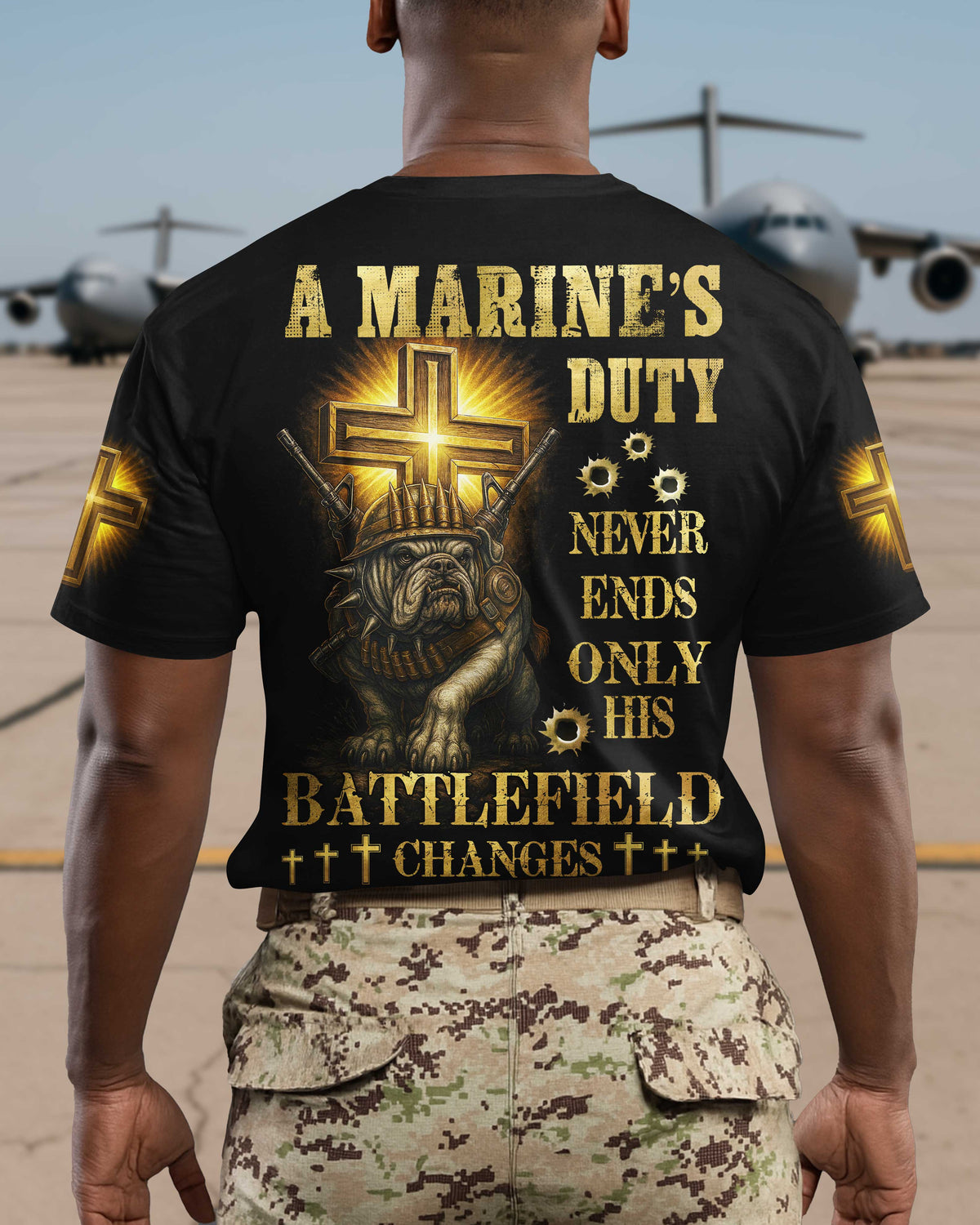 A Marine's Duty Never Ends Only His Battlefield Changes T-Shirt