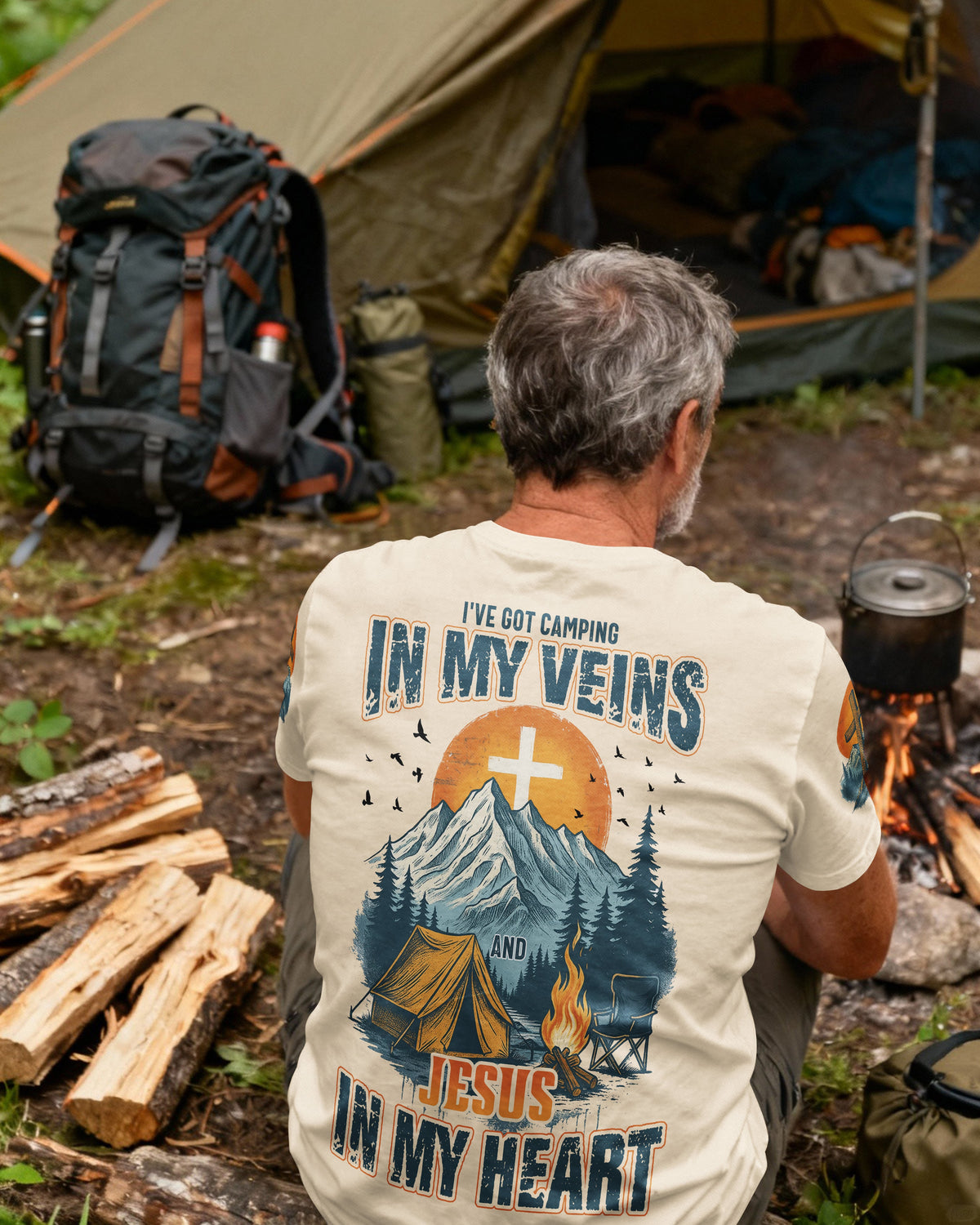 I've Got Camping In My Veins And Jesus In My Heart T-Shirt