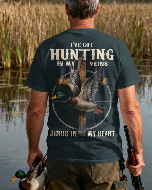 I've Got Hunting In My Veins Jesus In My Heart T-Shirt