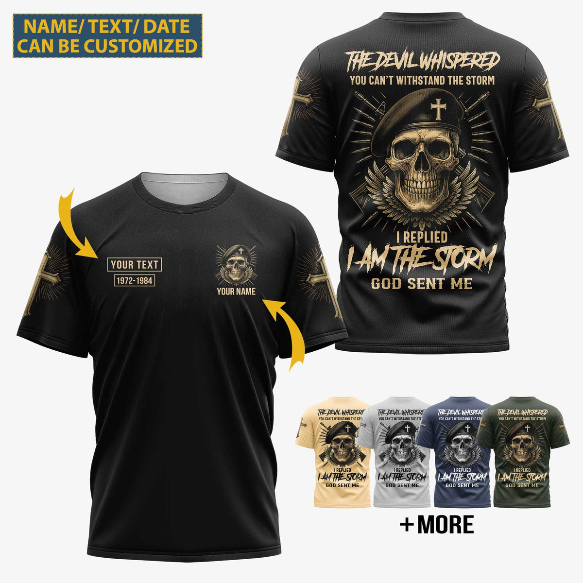 Personalized The Devil Whispered You Can't Withstand The Storm T-Shirt