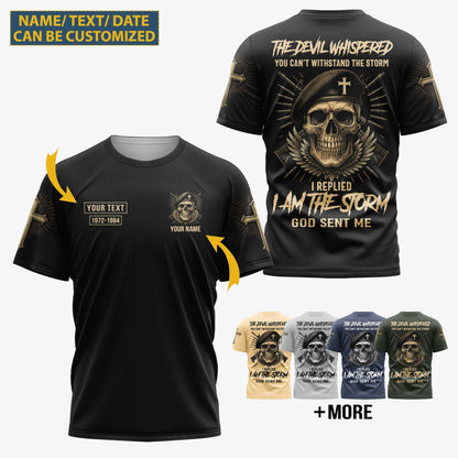 Personalized The Devil Whispered You Can't Withstand The Storm T-Shirt