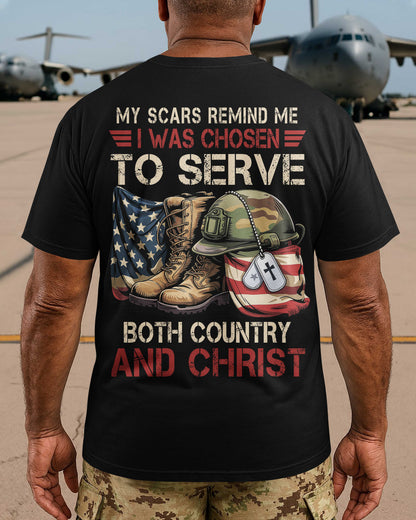 My Scars Remind Me I Was Chosen To Serve Both Country And Christ T-Shirt