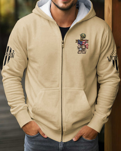 God Found Some Of The Strongest Americans And Made Them Veterans Zip Hoodie