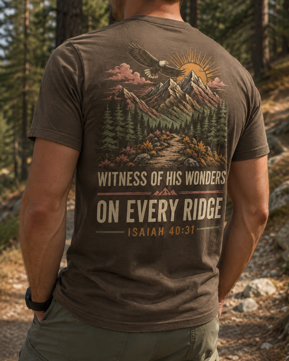 Christian Gifts For Women Faith Hiking Aop, Witness Of His Wonders Trail Shirt