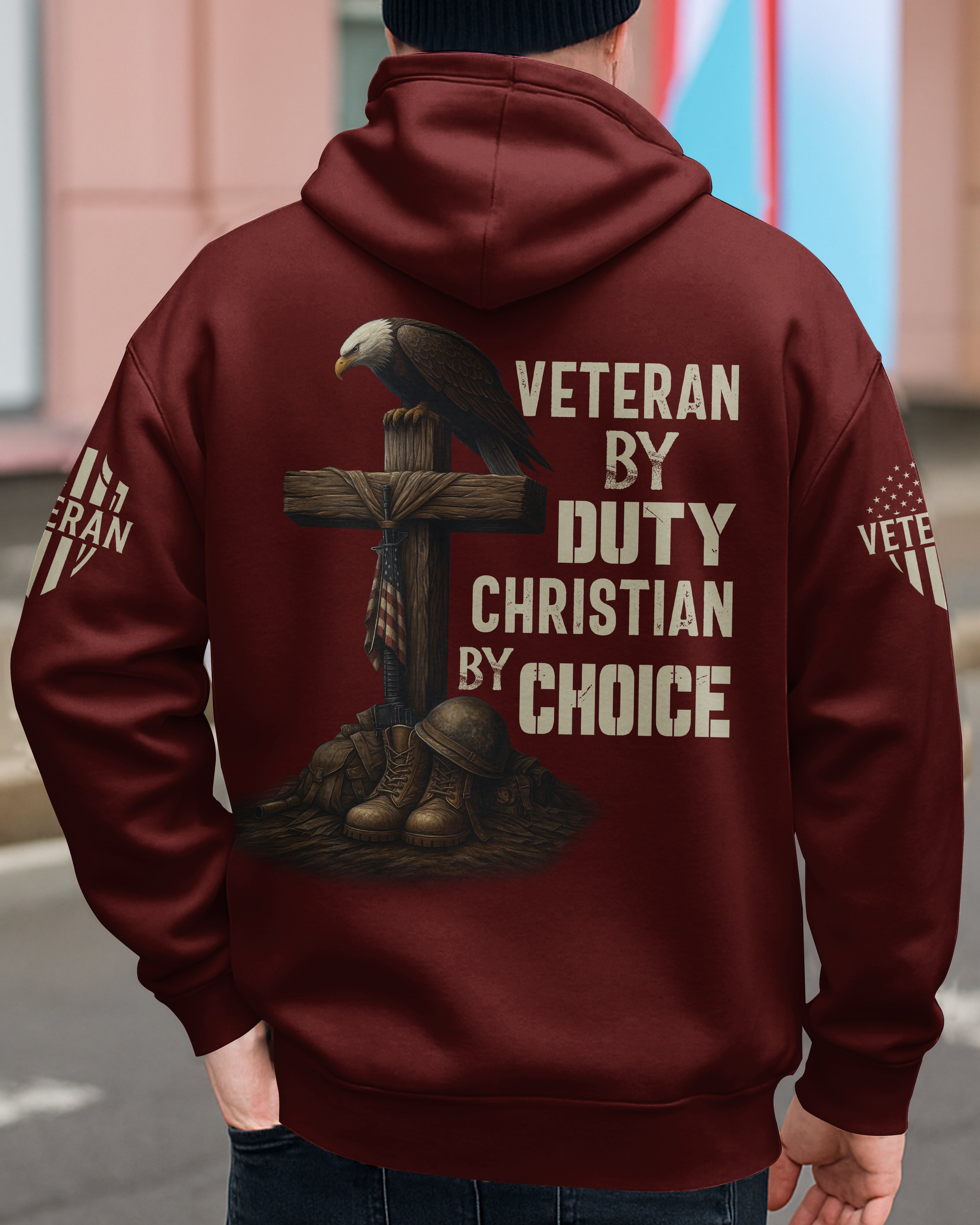 Veteran By Duty Christian By Choice Zip Hoodie