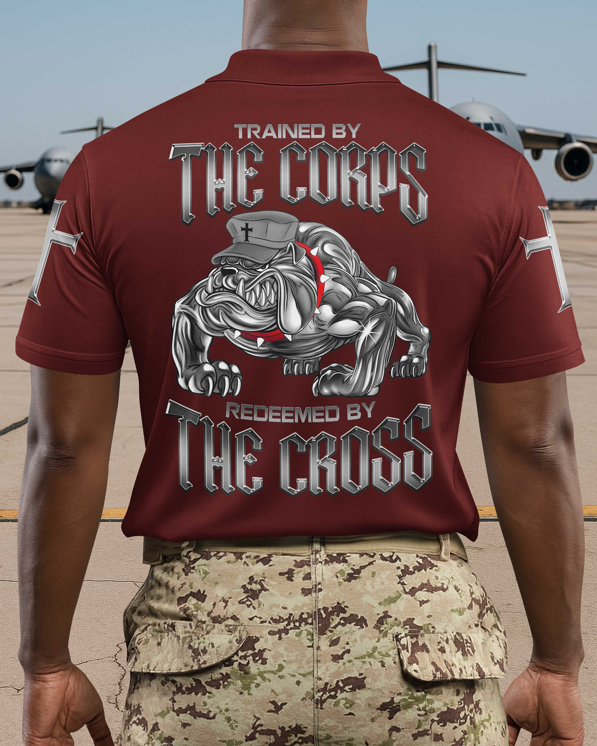 Trained By The Corps Redeemed By The Cross Polo