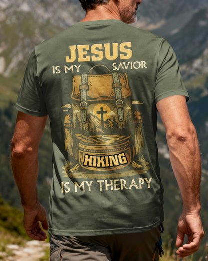 Jesus Is My Savior Hiking Is My Therapy T-Shirt