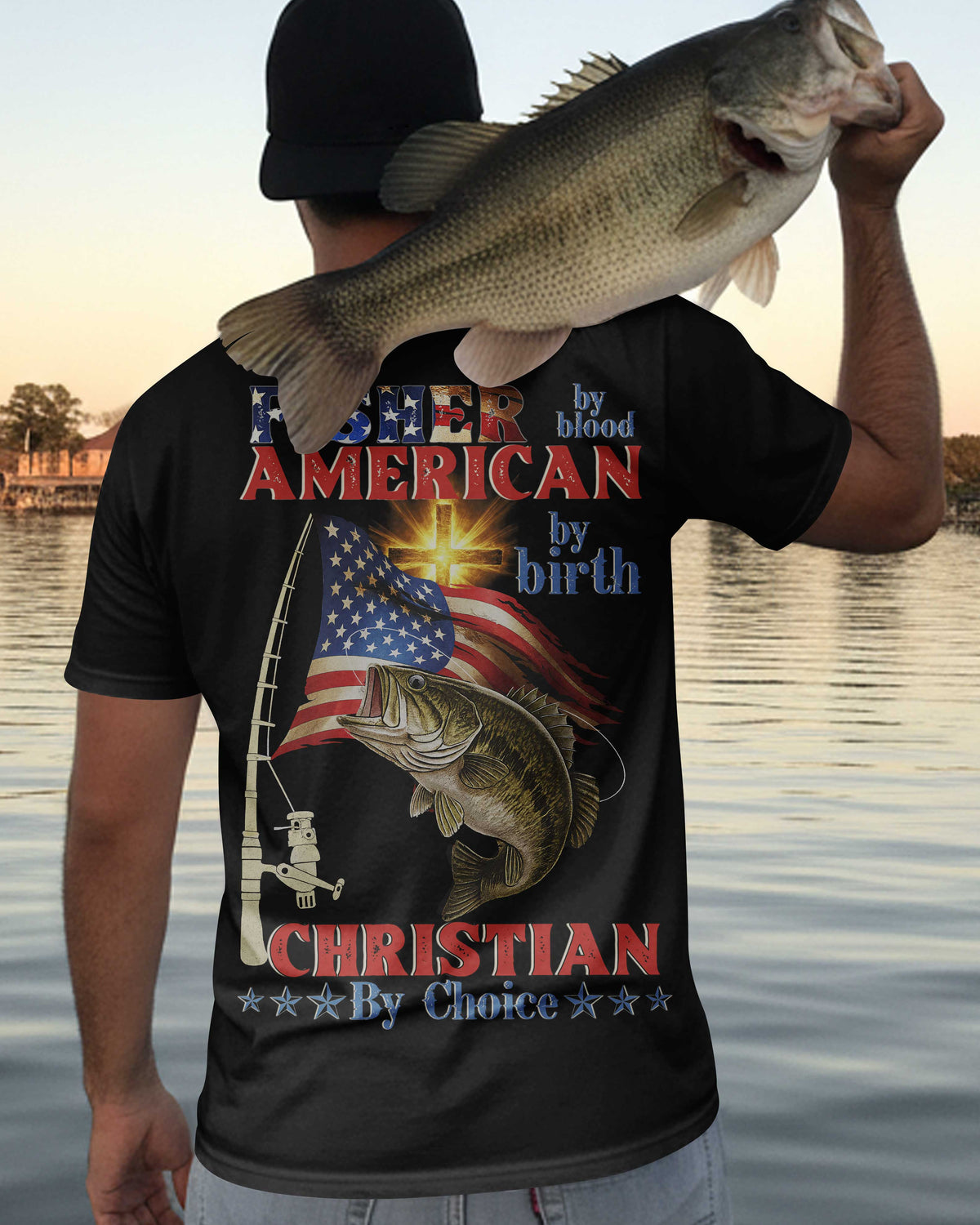 Fisher American By Blood By Birth Christian By Choice T-Shirt