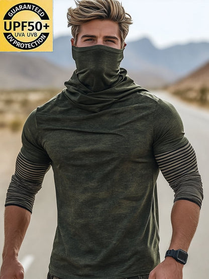 Men's Outdoor Sun Protection Breathable Cool Hooded Sun Protection Long Sleeve Top