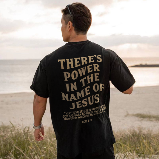 There’s Power In The Name Of Jesus Printed Men's T-shirt