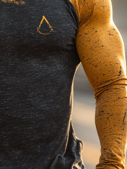 Men's Retro Logo Outdoor Sun Protection Breathable Cooling Mask Hooded Sun Protection Long Sleeve Top