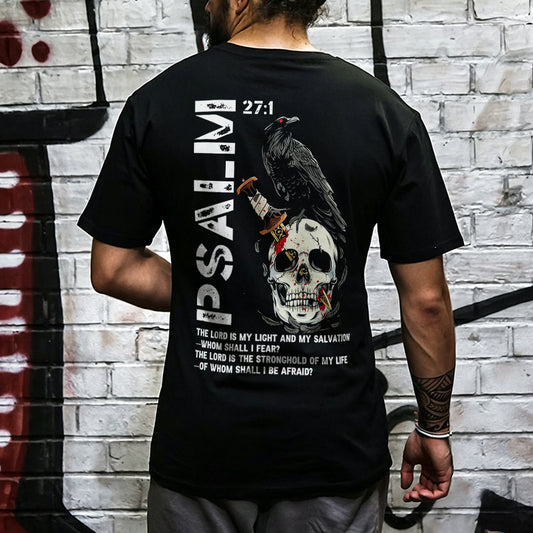 Psalm 27:1 The lord is my light and my salvation — whom shall i fear Printed Men's T-shirt