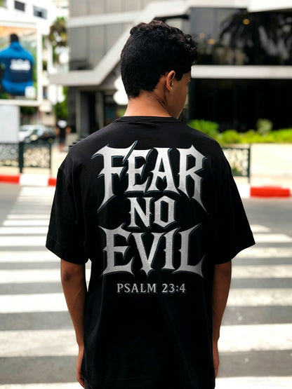 Fear No Evil Psalm 23:4 Printed Men's T-shirt