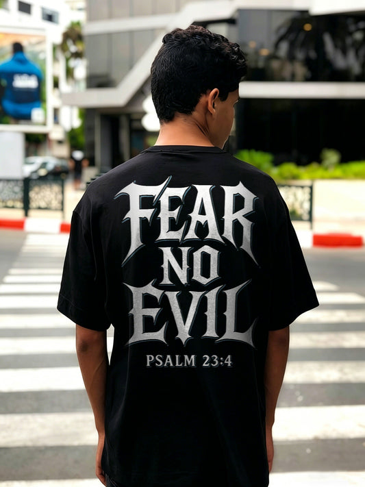 Fear No Evil Psalm 23:4 Printed Men's T-shirt