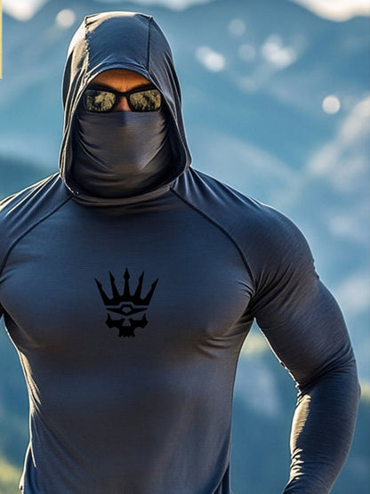 Men's Outdoor Sun Protection Breathable Cool Hooded Sun Protection Long Sleeve Top