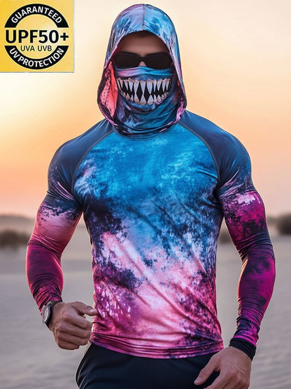 Men's Outdoor Sun Protection Breathable Cool Hooded Sun Protection Long Sleeve Top