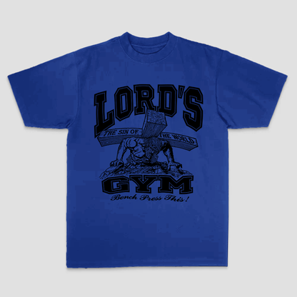 Lord's Gym The Sin Of The World Bench Press This! Printed Men's T-shirt