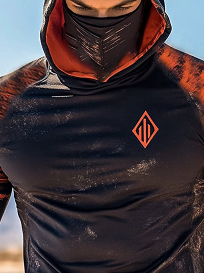 Men's Outdoor Sun Protection Breathable Cool Hooded Sun Protection Long Sleeve Top