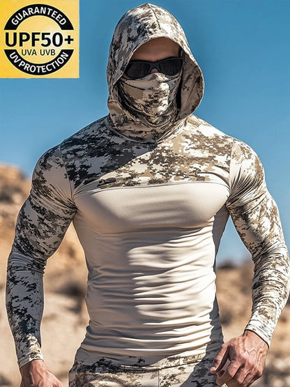 Men's Outdoor Sun Protection Breathable Cool Hooded Sun Protection Long Sleeve Top