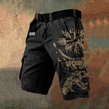 Men'S Viking Ethnic Birds Graphic Vintage Cargo Shorts