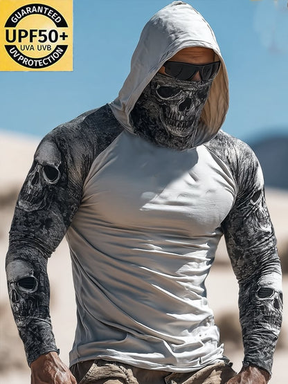 Men's Outdoor Sun Protection Breathable Cool Hooded Sun Protection Long Sleeve Top