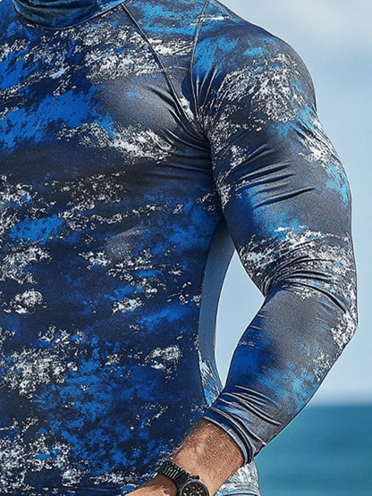 Men's Outdoor Sun Protection Breathable Cool Hooded Sun Protection Long-Sleeved Top