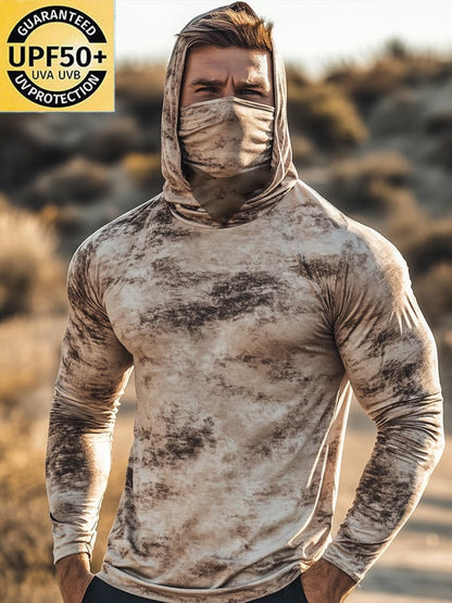 Men's Outdoor Sun Protection Breathable Cool Hooded Sun Protection Long Sleeve Top