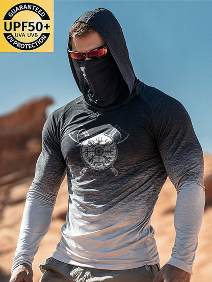 Men's Outdoor Sun Protection Breathable Cool Hooded Sun Protection Long Sleeve Top