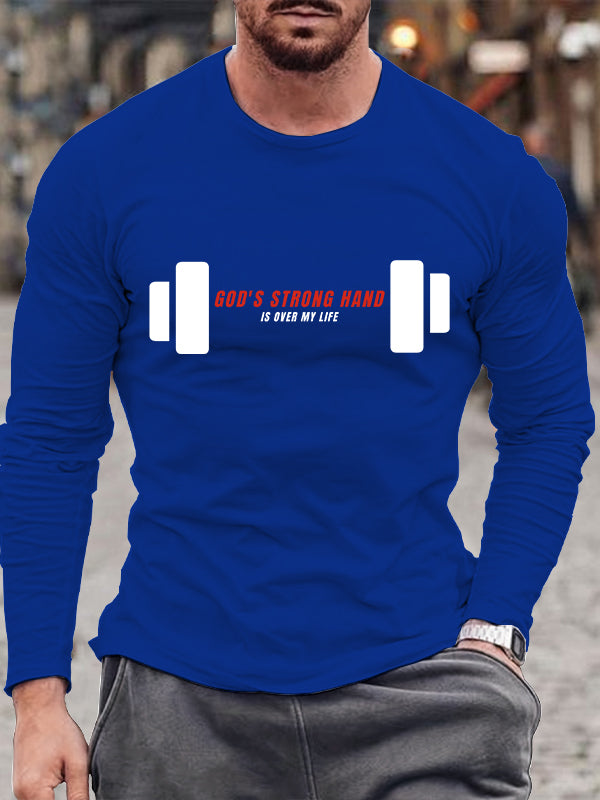 Men's  faith God'S Strong Hand Is Over My Life Long Sleeve T-Shirt