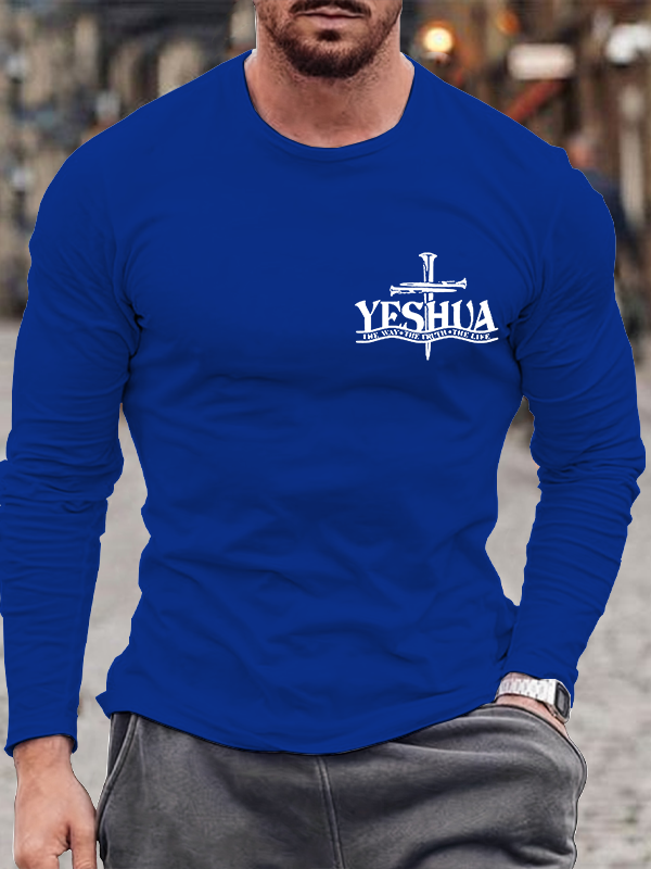 Yeshua the way the truth the life  Cotton Long Sleeve T-Shirt