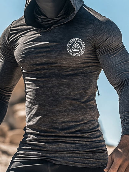 Men's Outdoor Sun Protection Breathable Cool Hooded Sun Protection Long Sleeve Top