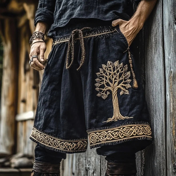 Men's Viking Celtic Knot Tree Of Life Art Wide-leg Pants