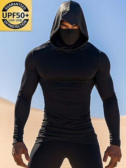 Men's Outdoor Sun Protection Breathable Cool Hooded Sun Protection Long Sleeve Top