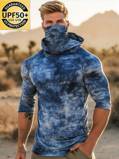 Men's Outdoor Sun Protection Breathable Cool Hooded Sun Protection Long Sleeve Top