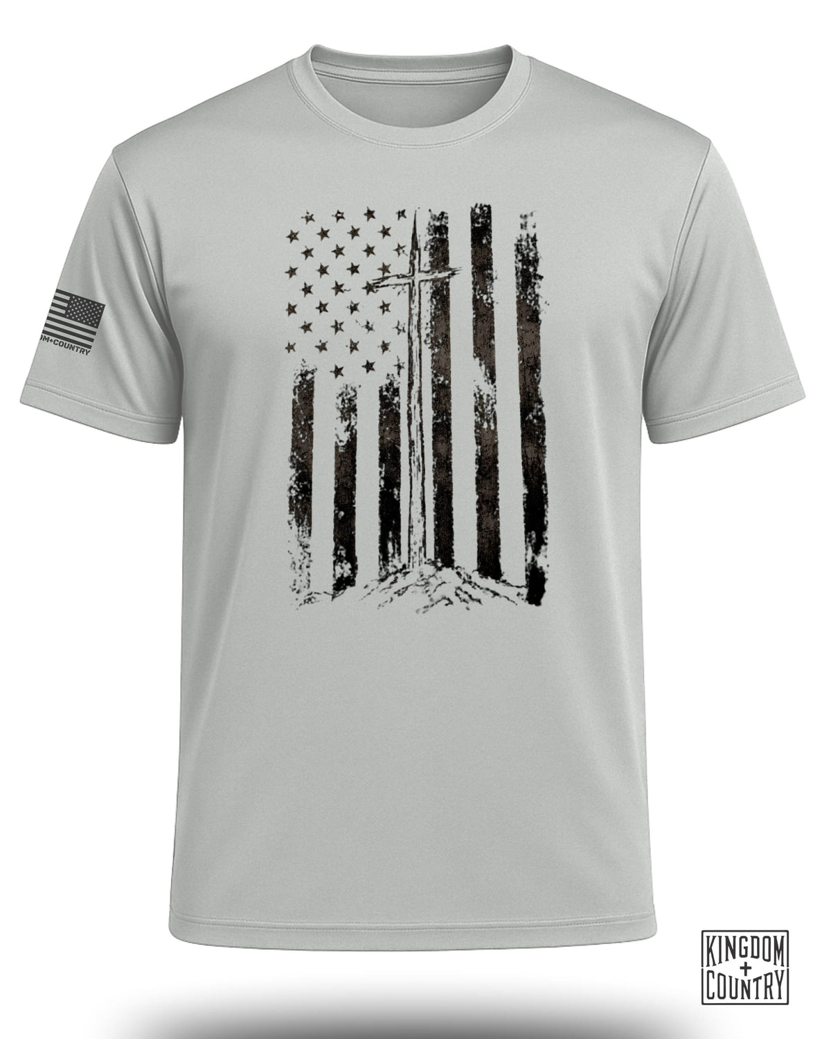Distressed Vintage USA Flag Performance Shirt