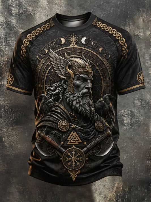 Men's Vintage Viking-Print T-Shirt