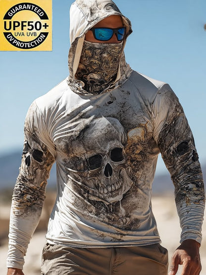 Men's Outdoor Sun Protection Breathable Cool Hooded Sun Protection Long Sleeve Top