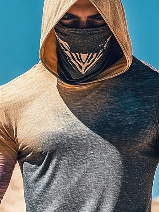 Men's Outdoor Sun Protection Breathable Cool Hooded Sun Protection Long Sleeve Top