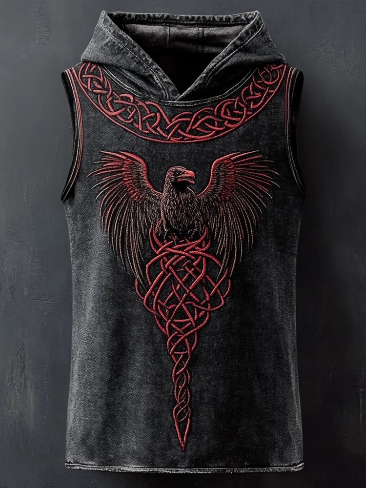 Men's Viking Eagle Retro Celtic Sleeveless Hoodie