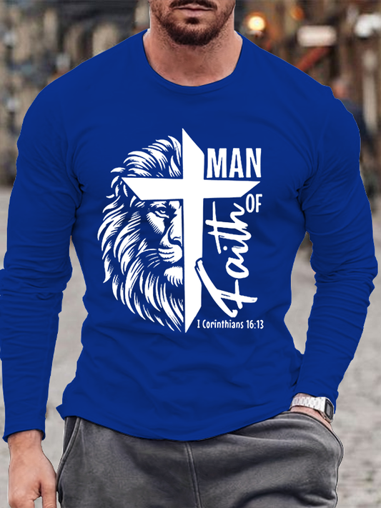Faith of man Christian Cotton Long Sleeve T-Shirt