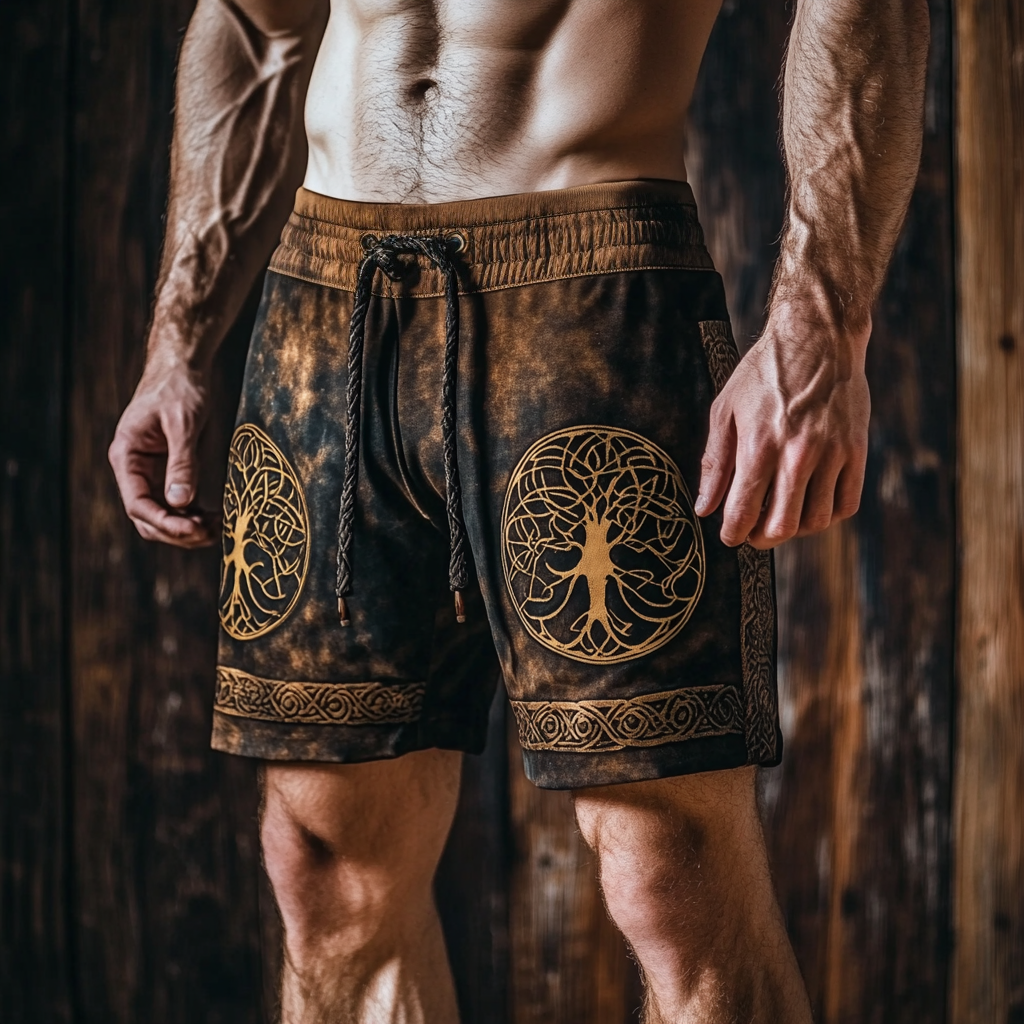 Men's Viking Vintage Life Of Tree Nordic Sport Shorts