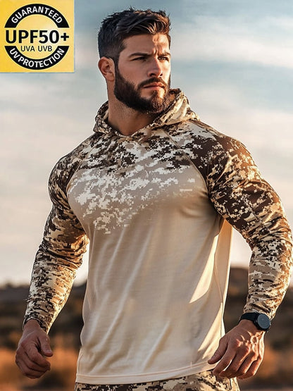 Men's Outdoor Sun Protection Cool Hooded Sun Protection Long Sleeve Top