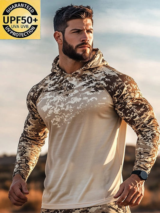 Men's Outdoor Sun Protection Cool Hooded Sun Protection Long Sleeve Top