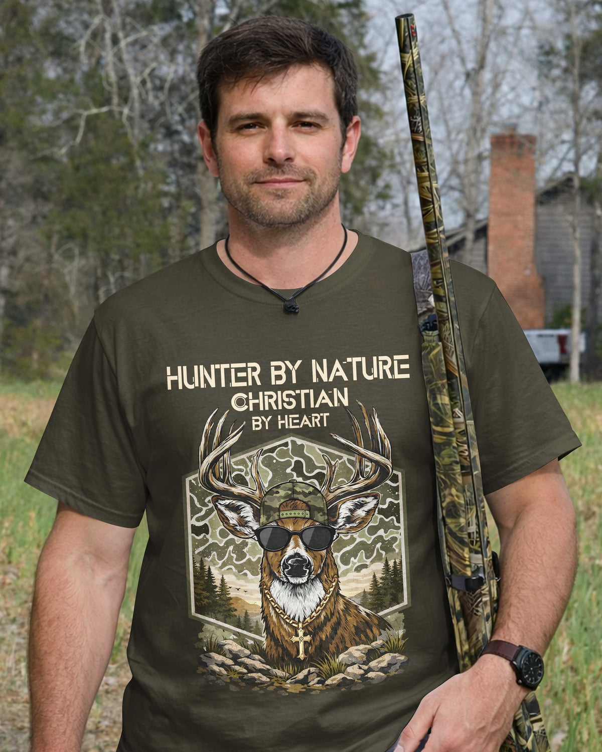 Hunter By Nature Christian By Heart T-Shirt