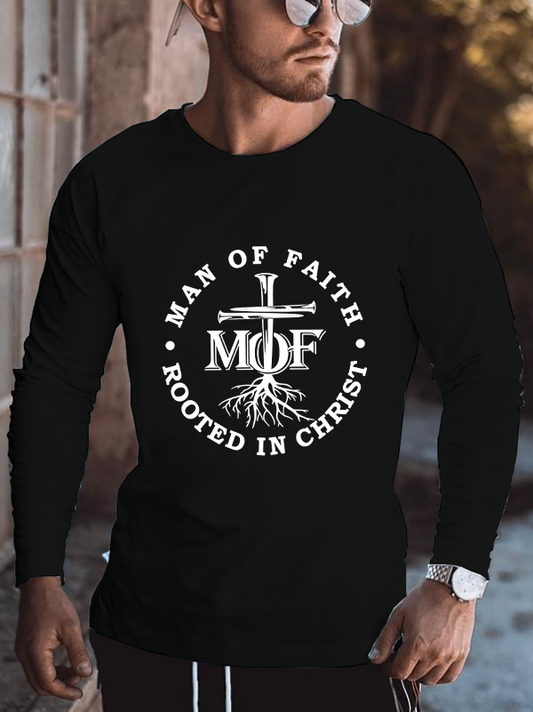 Man of Faith Rooted in Christ Long Sleeve T-Shirt