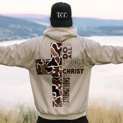 I Can Do All Things Through Christ Who Strengthens Me Printed Men's Hoodie