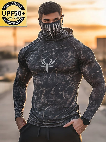Men's Outdoor Sun Protection Breathable Cool Hooded Sun Protection Long Sleeve Top