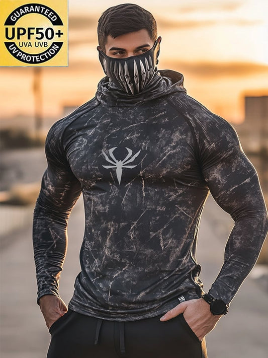 Men's Outdoor Sun Protection Breathable Cool Hooded Sun Protection Long Sleeve Top