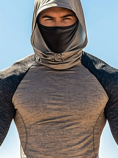 Men's Outdoor Sun Protection Breathable Cool Hooded Sun Protection Long Sleeve Top