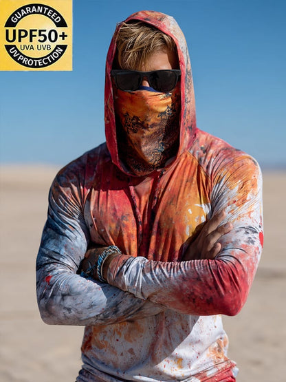 Men's Outdoor Sun Protection Breathable Cool Hooded Sun Protection Long Sleeve Top